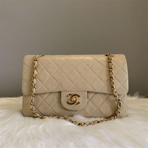 chanel small white classic flap|Chanel classic flap beige.